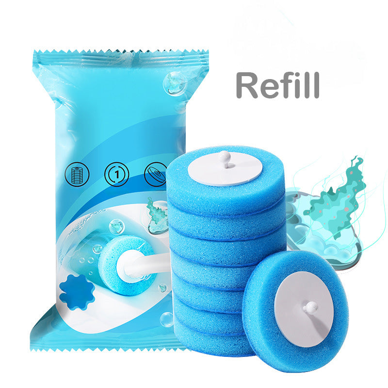 Toilet Brush with Detergent-Infused Disposable Sponges