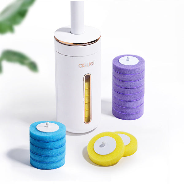 Toilet Brush with Detergent-Infused Disposable Sponges