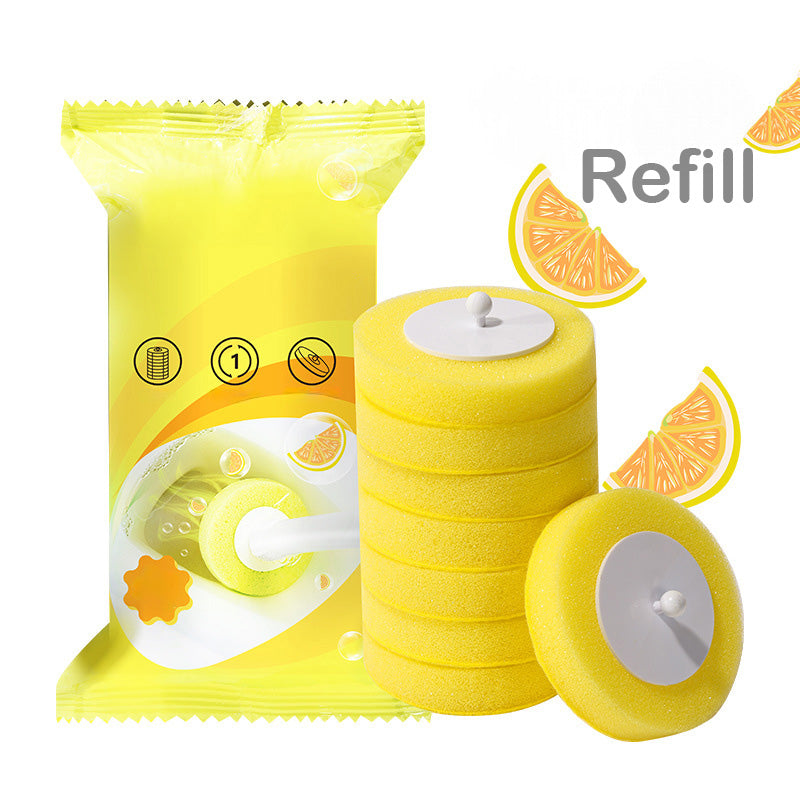 Toilet Brush with Detergent-Infused Disposable Sponges